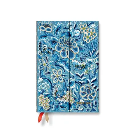Paperblanks Planner Blue Willow, Mini, orizontal, copertă tare, 104 file, pentru 2025–2026