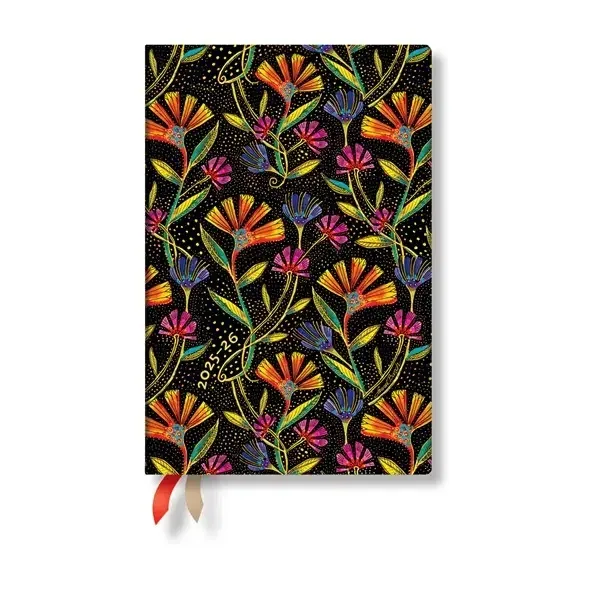 Paperblanks Planner Wild Flowers, Mini, orizontal, copertă tare, 104 coli, 2025–2026