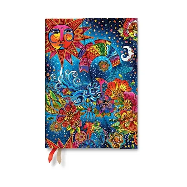 Paperblanks Planner Celestial Magic, Midi, orizontal, copertă tare, 104 file, pentru 2025-2026