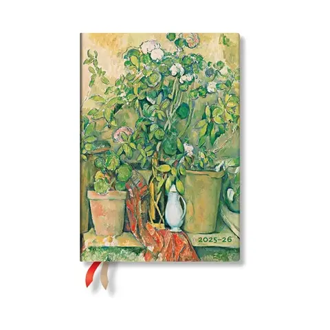 Paperblanks Planner Cezanne’s Terracotta, Midi, orizontal, copertă tare, 104 foi, pentru 2025-2026