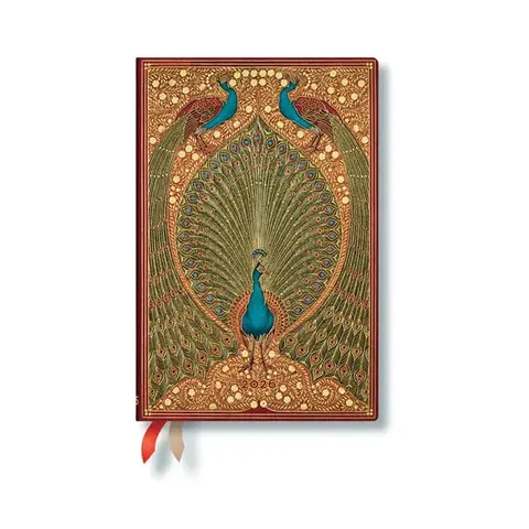 Paperblanks Planner Hafiz's Peacocks, Mini, 1 zi pe pagină, copertă tare, 208 foi, pentru 2026