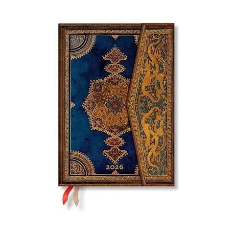 Paperblanks Planner Safavid Indigo, Midi, Verso, copertă tare, 80 foi, pentru 2026
