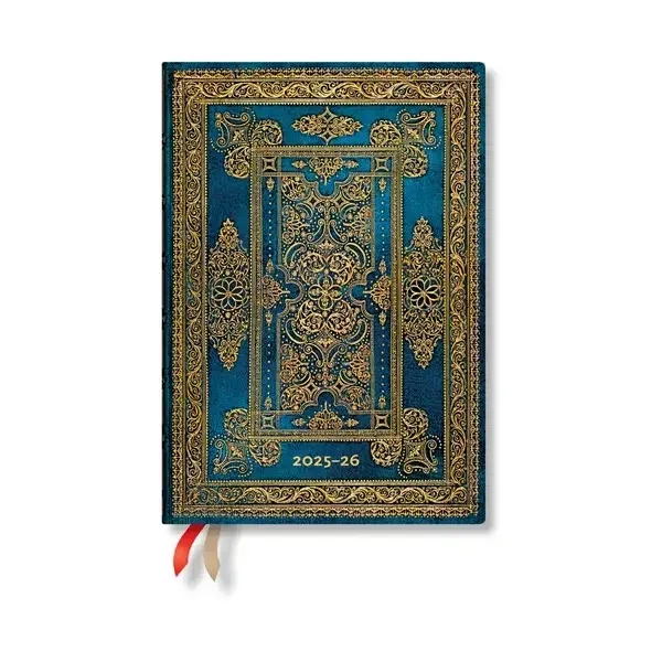 Paperblanks Planner Blue Luxe, Midi, orizontal, copertă moale, 112 file, pentru 2025-2026