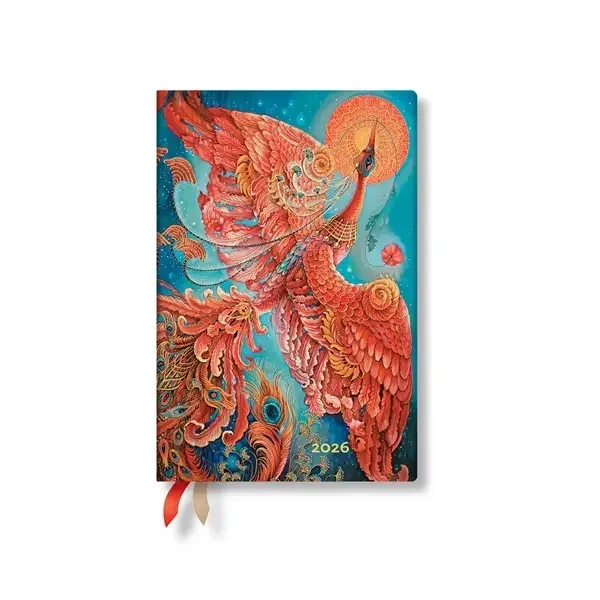 Planner Paperblanks Firebird, Mini, orizontal, copertă moale, 88 file, pentru 2026
