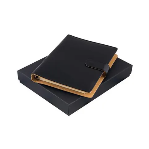 Organizer Office 1, A5, cu inele, piele, în cutie, negru