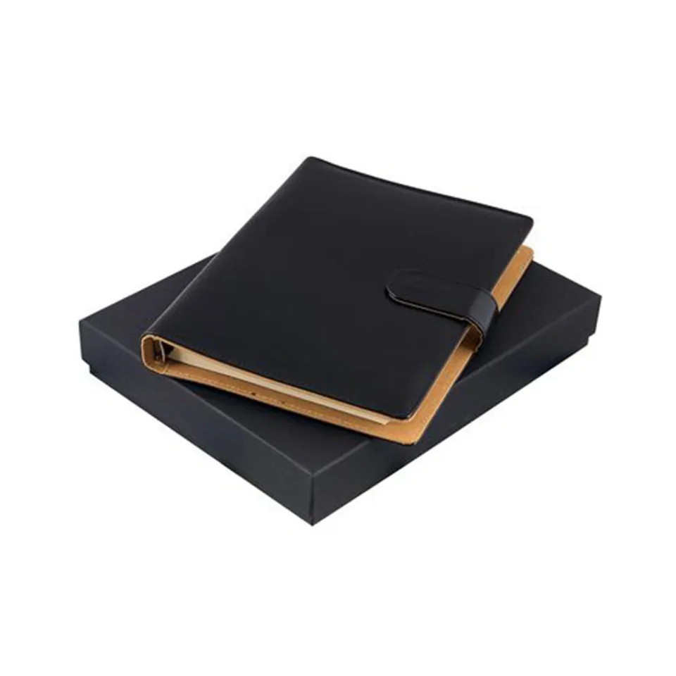 Organizer Office 1, A5, cu inele, piele, în cutie, negru