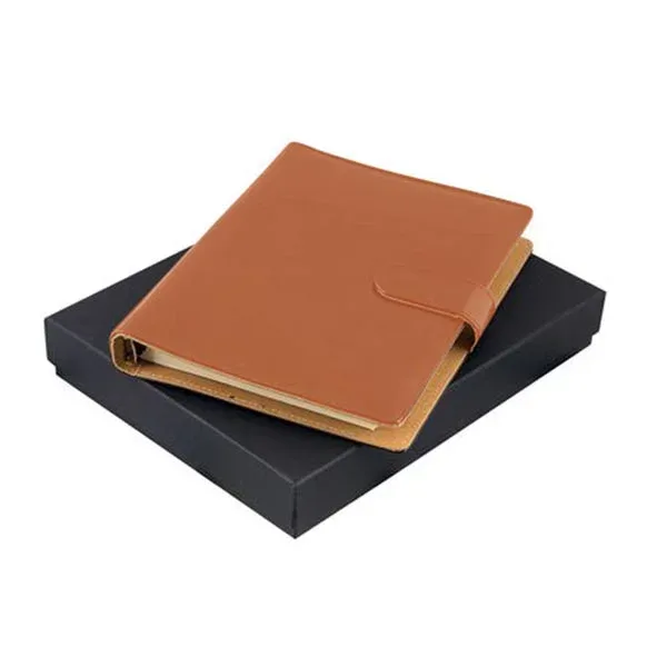 Organizer Office 1, A5, mecanic, din piele, ambalat în cutie, maro