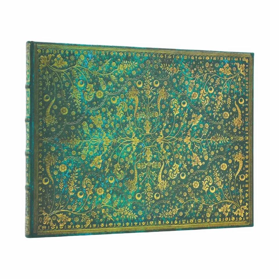 Paperblanks Carte de oaspeți Emerald Flower, dictando, 225 x 180 mm, 72 file