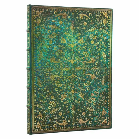 Paperblanks Journal Emerald Flower Grande, fără linii, copertă tare, 120 file