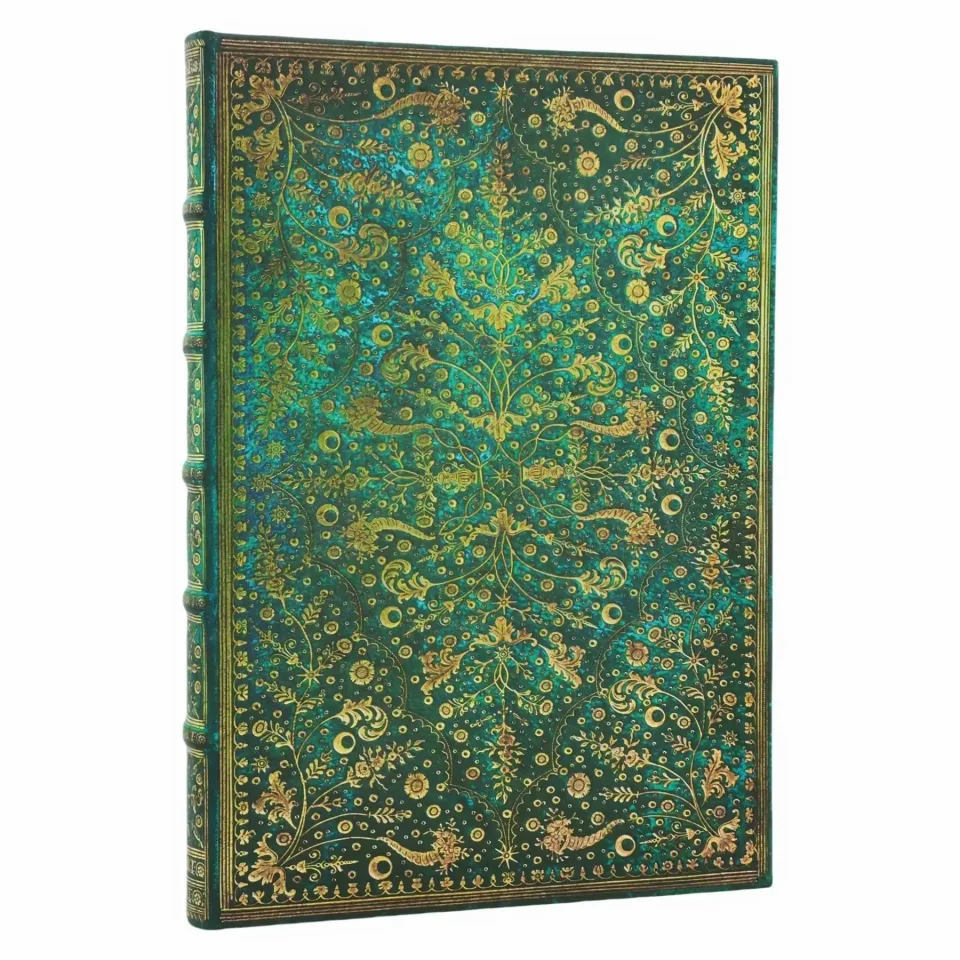 Paperblanks Journal Emerald Flower Grande, fără linii, copertă tare, 120 file