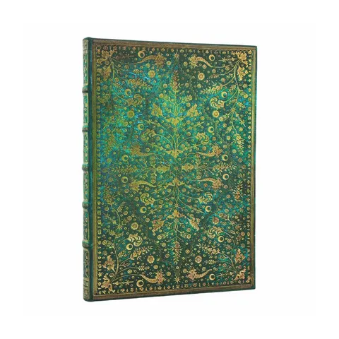 Carnet Paperblanks Emerald Flower, Midi, fără linii, copertă tare, 72 file