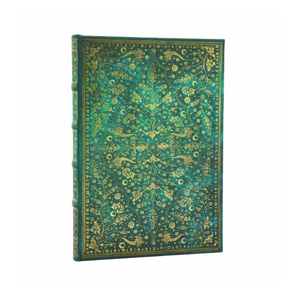 Paperblanks Journal Emerald Flower, Midi, liniatură mare, copertă tare, 72 coli