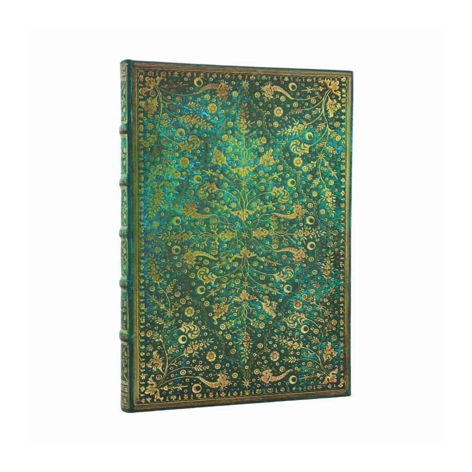 Paperblanks Jurnal Emerald Flower, Mini, cu linii late, copertă tare, 88 file