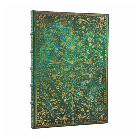 Paperblanks Journal Emerald Flower, Ultra, fără linii, copertă tare, 72 foi