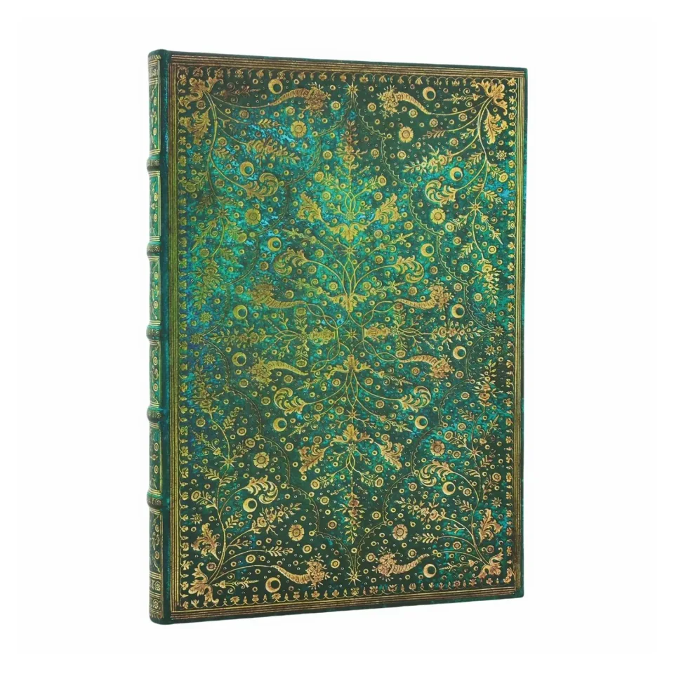 Paperblanks Journal Emerald Flower, Ultra, fără linii, copertă tare, 72 foi