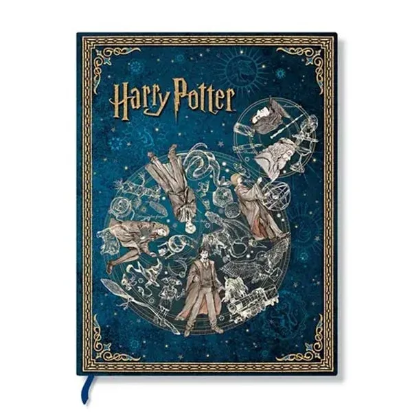 Paperblanks Journal Legends of Hogwarts, Ultra, cu linii late, copertă tare, 72 file
