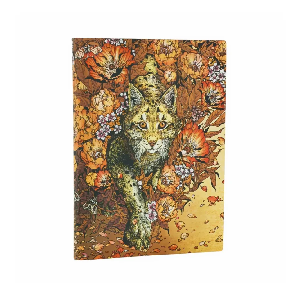 Paperblanks Journal Lynx Rising, Midi, copertă moale, liniat lat, 88 file