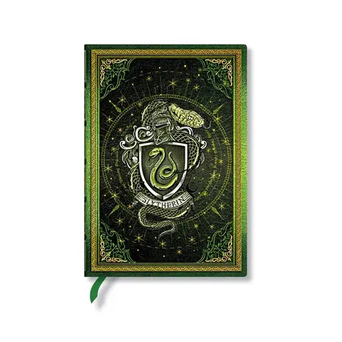 Paperblanks Caiet Slytherin, Midi, cu linii late, copertă tare, 72 foi