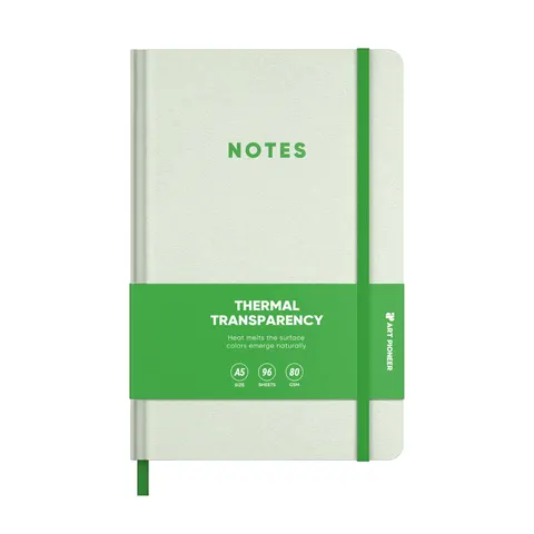 Art Pioneer Caiet, A5, copertă tare, cu elastic, 96 file, verde