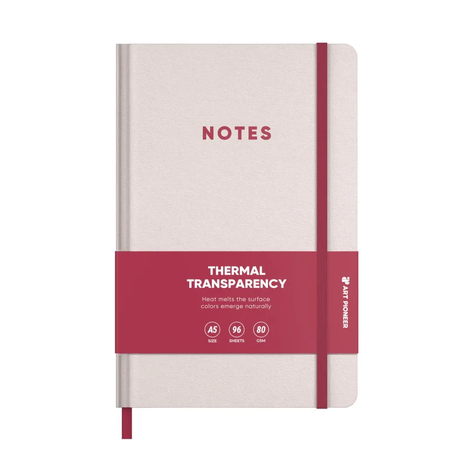 Art Pioneer Bloc notes, A5, copertă tare, cu elastic, 96 file, roșu