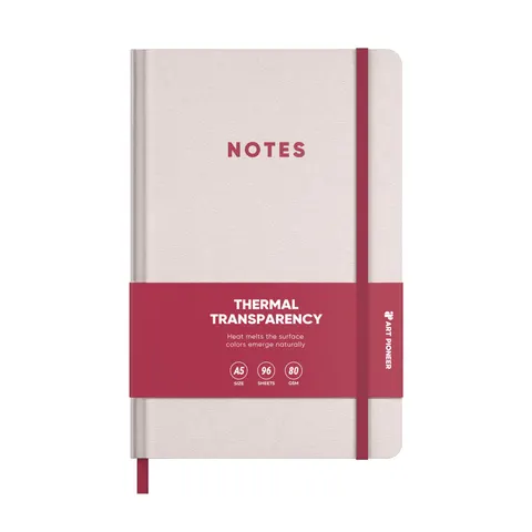 Art Pioneer Bloc notes, A5, copertă tare, cu elastic, 96 file, roșu