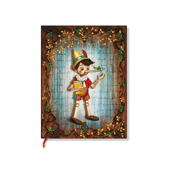 Paperblanks Caiet Pinocchio, Mini, cu linii late, copertă tare, 88 file