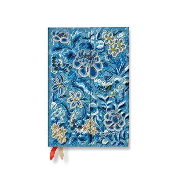 Paperblanks Planner Blue Willow, Mini, orizontal, copertă tare, 112 pagini, pentru 2026-2027