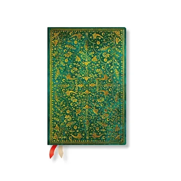 Paperblanks Planner Emerald Flower, Mini, orizontal, copertă tare, 112 pagini, pentru 2026-2027
