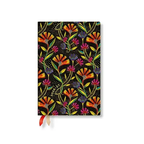 Paperblanks Planner Wild Flowers, Mini, orizontal, copertă tare, 112 pagini, pentru 2026-2027