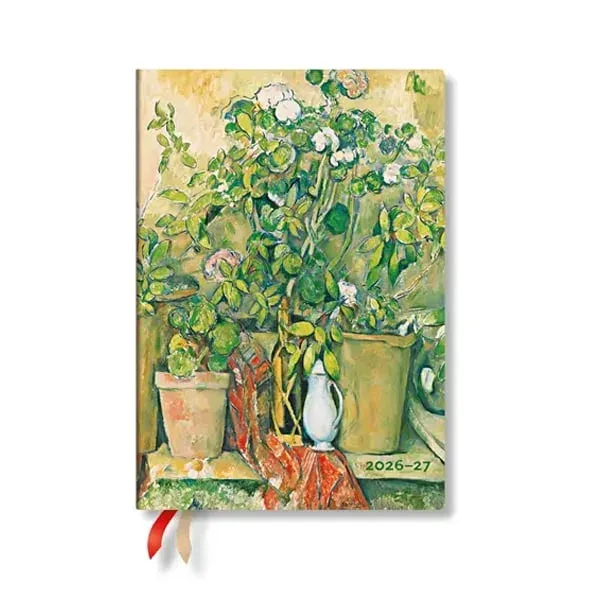 Paperblanks Planner Cezanne's Terracotta, Midi, orizontal, copertă tare, 112 pagini, pentru 2026-2027