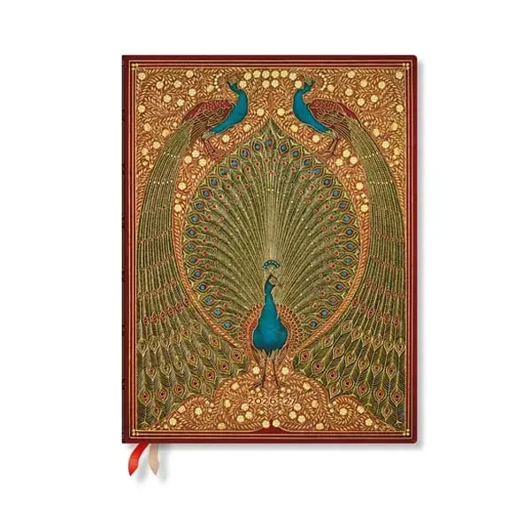Paperblanks Planner Hafiz's Peacocks, Ultra, vertical, copertă tare, 112 pagini, pentru 2026-2027