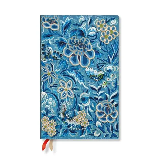 Paperblanks Planner Blue Willow, Maxi, vertical, copertă tare, 112 pagini, pentru 2026-2027