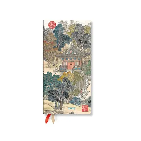 Paperblanks Planner Golden Age of Prosperity, Slim, orizontal, copertă tare, 88 pagini, pentru 2027