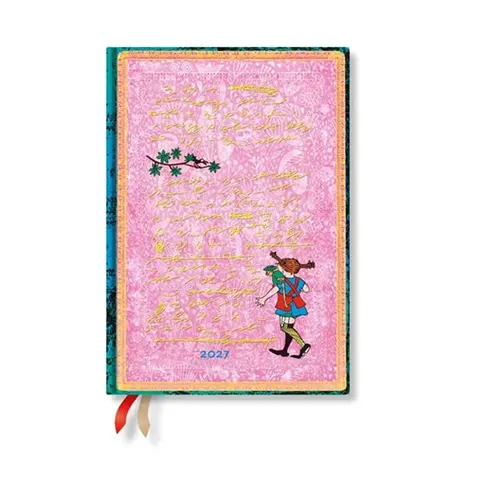 Paperblanks Planner Pippi Longstocking, Midi, 1 zi pe pagină, copertă tare, 216 pagini, pentru 2027