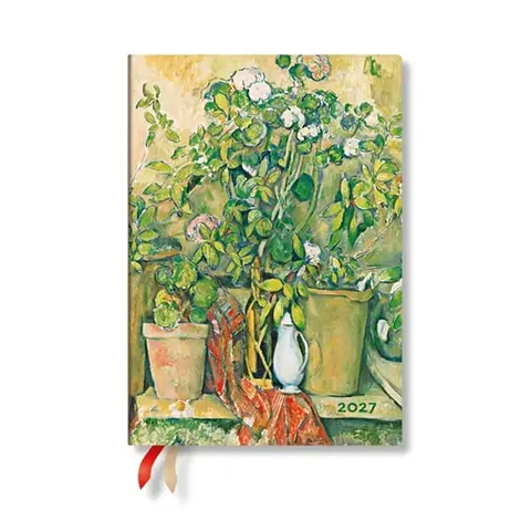 Paperblanks Planner Cezanne's Terracotta, Midi, 1 zi pe pagină, copertă tare, 216 pagini, pentru 2027