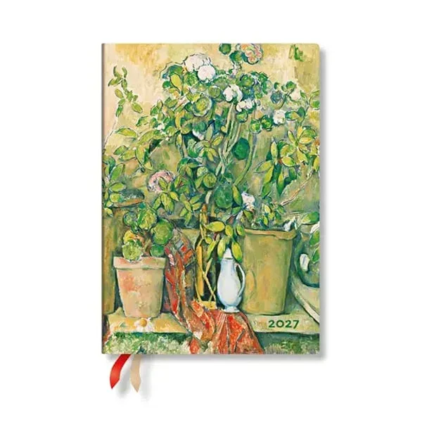 Paperblanks Planner Cezanne's Terracotta, Midi, 1 zi pe pagină, copertă tare, 216 pagini, pentru 2027