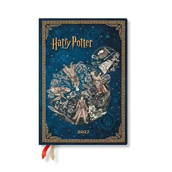 Paperblanks Planner Legends of Hogwarts, Midi, orizontal, copertă tare, 88 pagini, pentru 2027