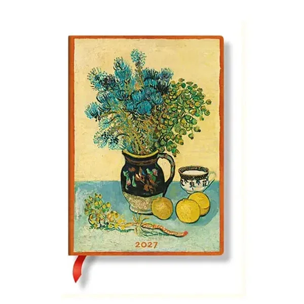 Paperblanks Planner Van Gogh's Still Life, Midi, orizontal, copertă tare, 88 pagini, pentru 2027