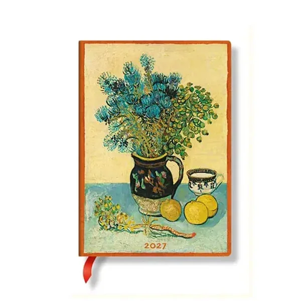 Paperblanks Planner Van Gogh's Still Life, Midi, vertical, copertă tare, 88 pagini, pentru 2027