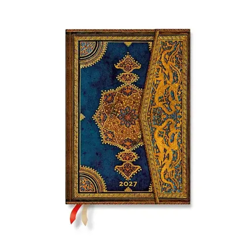 Paperblanks Planner Safavid Indigo, Midi, Verso, copertă tare, 88 de pagini, pentru 2027