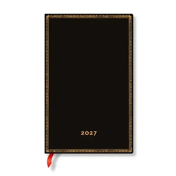 Paperblanks Planner Black Edition, Maxi, orizontal, copertă tare, 88 pagini, pentru 2027