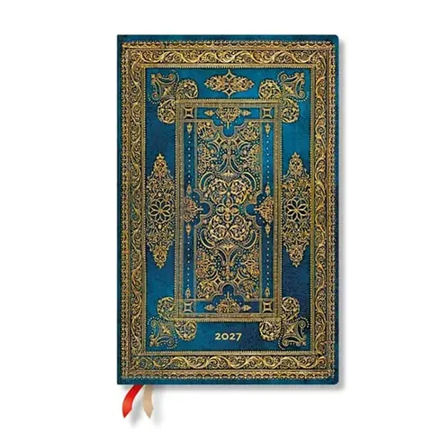 Paperblanks Planner Blue Luxe, Maxi, orizontal, copertă tare, 88 pagini, pentru 2027
