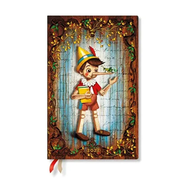 Agenda Paperblanks Pinocchio, Maxi, orizontală, copertă tare, 88 pagini, pentru 2027