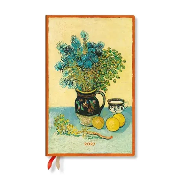 Paperblanks Planner Van Gogh's Still Life, Maxi, orizontal, copertă tare, 88 pagini, pentru 2027