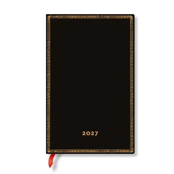Paperblanks Planner Black Edition, Maxi, vertical, copertă dură, 88 pagini, pentru 2027