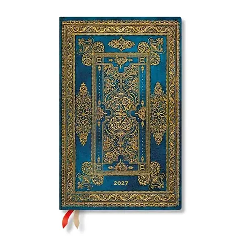 Planner Paperblanks Blue Luxe, Maxi, vertical, copertă tare, 88 pagini, pentru 2027