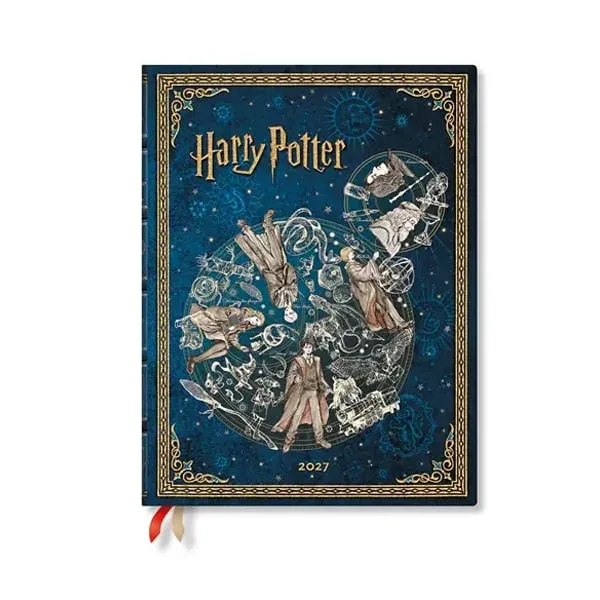 Paperblanks Planner Legends of Hogwarts, Ultra, orizontal, copertă tare, 88 pagini, pentru 2027