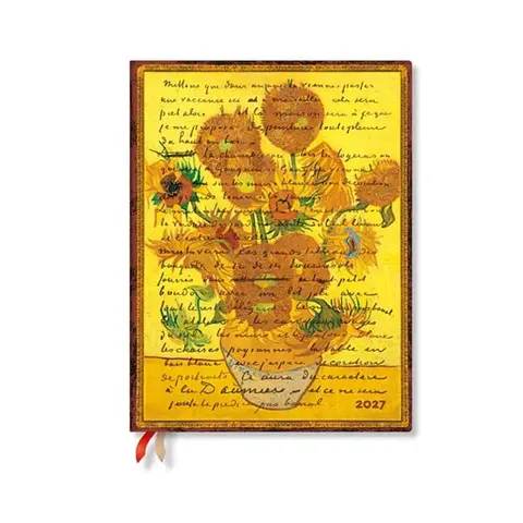 Paperblanks Planner Van Gogh Sunflowers, Ultra, Verso, copertă tare, 88 pagini, pentru 2027