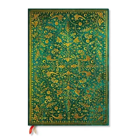 Paperblanks Planner Emerald Flower, Grande, vertical, copertă tare, 88 pagini, pentru 2027