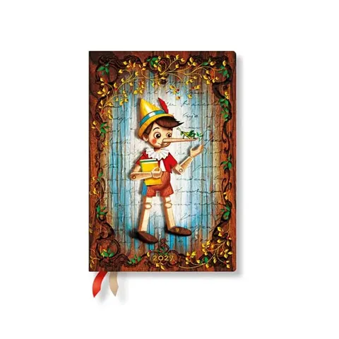 Paperblanks Planner Pinocchio, Mini, orizontal, copertă moale, 88 pagini, pentru 2027
